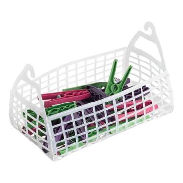 Imagem de Cesto com 24 Prendedores Pregadores Coloridos Pendurar Roupa - KEITA