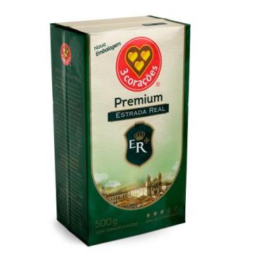 Imagem de Café Torrado e Moído Premium Estrada Real Vácuo 3 CORAÇÕES 500g