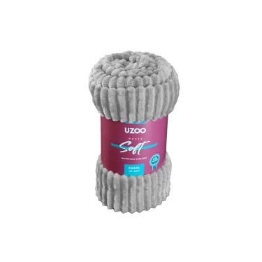 Imagem de Manta Microfibra Soft Canelada Casal Cinza 180x220cm - Uzoo Manta Microfibra Flannel Soft Casal Canelada 180x220cm Cinza