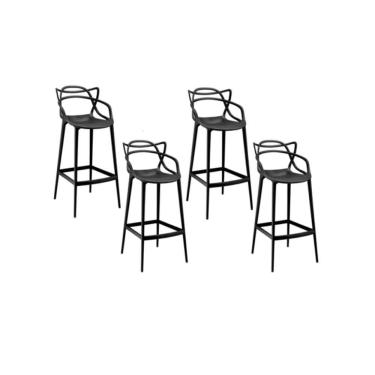 Imagem de Conjunto C/4 Banquetas Médias Masters Allegra 66 Cm Preto