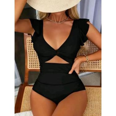 Imagem de Maiô Feminino com Decote V, Costas Nuas e Controle de Barriga - Corte 