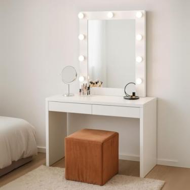 Imagem de Puff Banquinho Quadrado Decorativo Box em Veludo Pés Antiderrapante Terracota