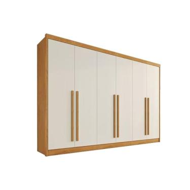 Imagem de Guarda Roupa 6 Portas E 4 Gavetas Alba Plus Peroba/off White - Europa