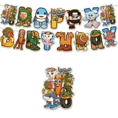 Imagem de Conjunto de decorações de aniversário italiano Brainrot, ótimo para festa Brainrot e Tung Tung Sahur (faixa)