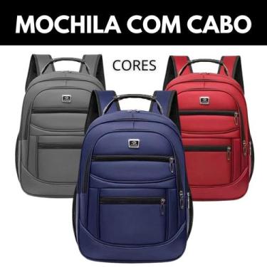 Imagem de Mochila Masculina Escolar Grande Capacidade Cabo de Aço Notebook Imper