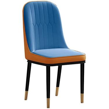 Imagem de Cadeira de jantar, cadeiras de recepção de escritório, negócios, conjunto de cadeiras de jantar para cozinha, sala de jantar, cadeiras modernas de couro PU à prova d'água, encosto alto, assento macio,