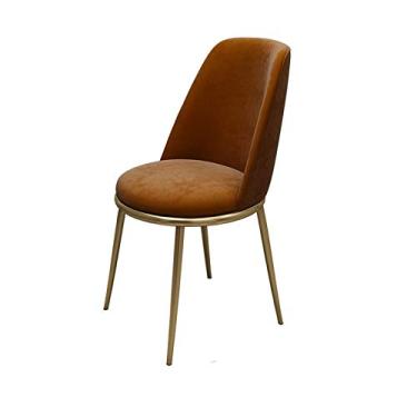 Imagem de Cadeira de jantar, cozinha, sala de jantar, móveis, cadeiras de design simples, cadeira de jantar de veludo com encosto, pernas de metal resistente para escritório, sala de jantar, cozinha, quarto