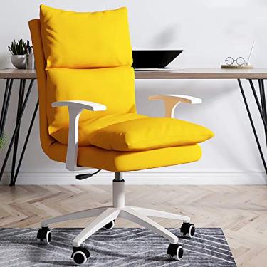 Imagem de Cadeira de escritório para jogos, cadeira de computador, cadeira de mesa estofada com almofada de assento espessa, cadeira de escritório de tecido, cadeira de computador moderna, cadeira executiva