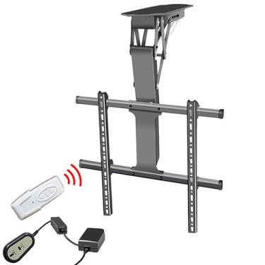 Imagem de Suporte de teto elétrico para TV - suporte de parede para TV, suporte dobrável de 0 a 85°, com controle remoto e controle de interruptor, serve para TVs de 50 a 75 polegadas, espaçamento de orifício