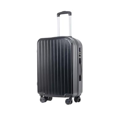 Imagem de Mala, padrão listrado moderno, rodízios duplos silenciosos, bolsa portátil rotativa de 360 graus, resistente a impactos, impermeável, leve, grande capacidade, bolsa portátil conveniente com zíper