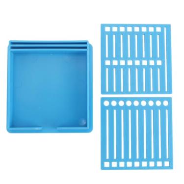 Imagem de Porta-notas adesivas com estêncil Clipe porta-notas autoadesivo com modelo de bloco Organizador Dispensador para mesa Escritório Casa Material escolar Plástico Compacto Portátil