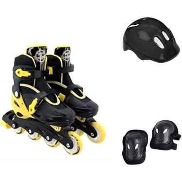 Imagem de Patins Infantil com Kit de Proteção - Tamanho: 34-37 - Preta