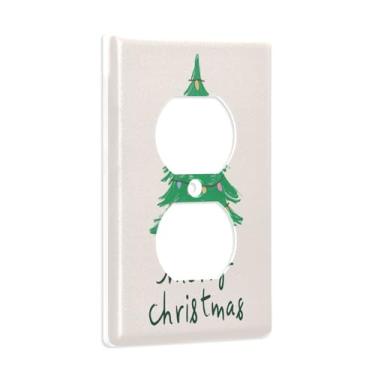 Imagem de Blueangle Placa de parede com luzes coloridas para árvore de Natal, tomada elétrica tamanho padrão 1 gangue para decoração de quarto de escritório em casa, 4,53 x 2,76 polegadas (16)