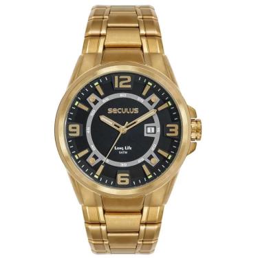 Imagem de Relógio Seculus Masculino Ref: 44316gpsvda3 Esportivo Dourado