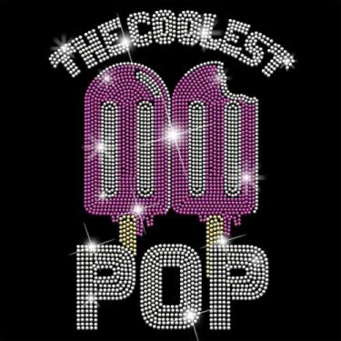 Imagem de SUPERDANT Ice Cream Crystal Rhinestone Iron on Transfer The Coolest Pop Glitter Rhinestone Applique Patches DIY Transfer Decal for Clothing T-Shirt Hoodies Jackets Bag Pillow 32 x 24 cm Vermelho