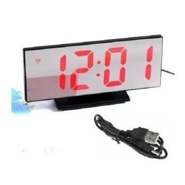 Imagem de Relogio Despertador De Mesa Digital Led Espelhado Hora Lcd - prime, Ve