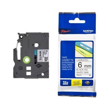 Imagem de Fita Brother TZE-211 6mm Preto/Branco