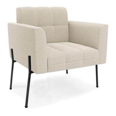 Imagem de Poltrona Sala De Estar Pé De Ferro Preto Elisa Bouclê D03 - D'rossi Az