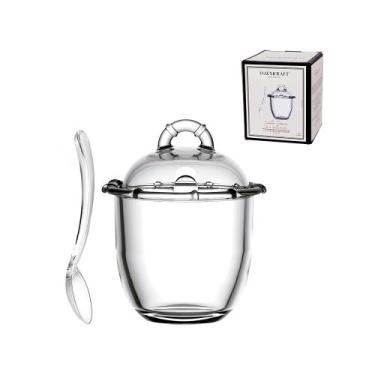 Imagem de Açucareiro Vidro Transparente Colher Bamboo 220ml Hauskraft