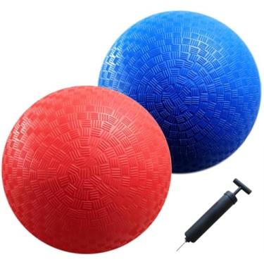 Imagem de AppleRound 10-inch Playground Balls, Pack of Blue & Red with Pump