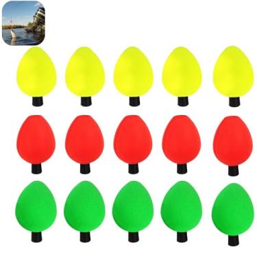 Imagem de YiXjiuBP Bobber flutuante de pesca, boias de pesca, indicadores de ataque de espuma, indicadores de ataque de espuma, boia de pesca com mosca, boia para acessórios de pesca com mosca (15 peças)