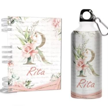 Imagem de Agenda 2026 + Garrafa - Personalizada com Nome - Alumínio - Alfabeto - Capa Dura Holográfica (Na compra colocar o nome na frente do remetente) (R)