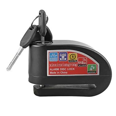 Imagem de Trava de disco com alarme para moto freio a alta segurança 110db cabo lembrete e estojo transporte