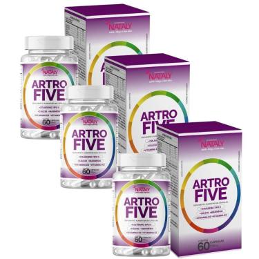 Imagem de Kit Com 3 - Artrofive Colágeno Tipo II 60 Capsulas de 500mg Nataly-Unissex