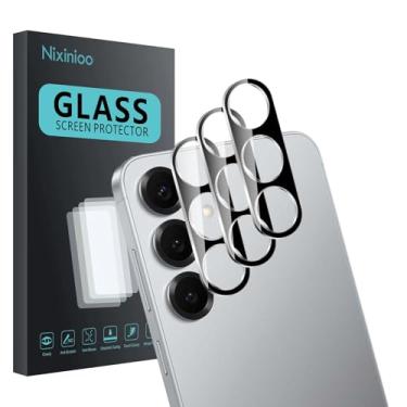 Imagem de Nixinioo Pacote com 3 protetores de lente de câmera para Samsung Galaxy S25 Plus, vidro temperado, antiimpressões digitais, dureza 9H, resistente a arranhões, fácil de instalar, sem bolhas, clareza HD