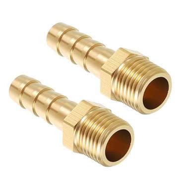 Imagem de Kozelo Pacote com 2 acessórios de mangueira de latão conector adaptador de mangueira de 6 mm para M10x1 acessórios macho para máquinas domésticas, banheiras de massagem e sistemas de irrigação