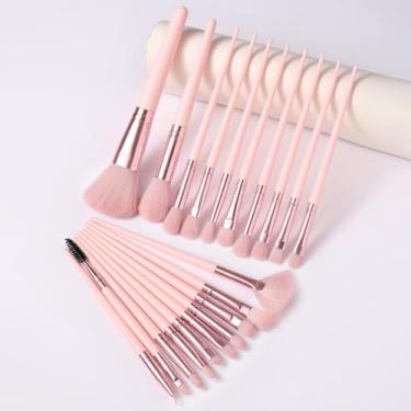 Imagem de 20 pincéis de maquiagem macios ao toque, pincel de maquiagem em pó, pincel de blush, pincel de sombra para maquiagem diária no rosto