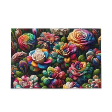 Imagem de Quebra-cabeça de 500 peças, quebra-cabeça de flores tie dye DIY para presente com bolsa de armazenamento de malha para adultos, famílias, 52 cm C x 37,8 cm L