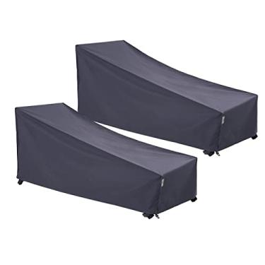 Imagem de F&J Outdoors Capa impermeável resistente a UV para espreguiçadeira e pátio, 2 unidades, 223 cm x 81 cm x 86 cm x 86 cm