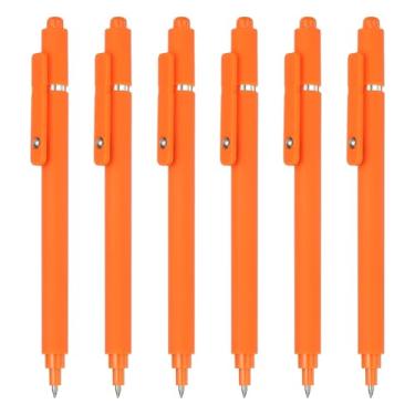 Imagem de PATIKIL 6 canetas de gel retráteis, tinta preta de 0,5 mm, ponta fina, escrita suave, linda caneta estética de secagem rápida para escritório, casa, diário, anotações, suprimentos, laranja
