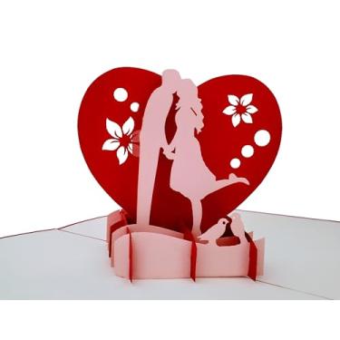 Imagem de iGifts And Cards Cartão de coração romântico 3D para casais – Lembrança elegante, casamento, noivado, proposta, presente de parceiro, esposa, marido, namorada, namorado – surpresa sentimental de 15 x