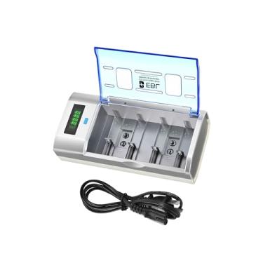 Imagem de EBL Carregador de Bateria Inteligente para Baterias Recarregáveis Cd Aa Aaa 9V Ni-Mh Ni-Cd com Função de Descarga e Display Lcd