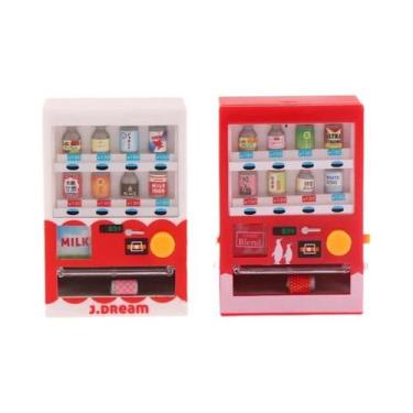 Imagem de Máquina De Venda De Bebidas Miniatura Brinquedo De Casa De Bonecas Que