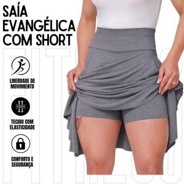 Imagem de Short Saia Evangélica Modelagem Elegante Em Suplex Fitness WOLFOX-Feminino