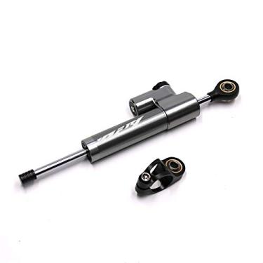 Imagem de SRDRK Estabilizador de direção de amortecedor CNC para motocicleta, controle de segurança invertido linear com suporte para YZF R6 2006-2017 YZFR1 kit de montagem (titânio YZFR1)