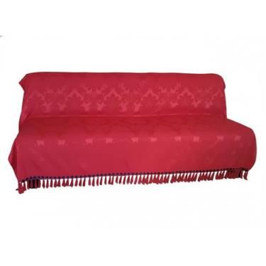 Imagem de Manta Gigante para Sofá Xale Vermelho Medalhão 2,80x1,80 - Nosso Lar D