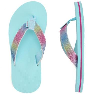 Imagem de WateLves Chinelos Infantis Para Meninas, Sandálias Para Jovens E Crianças Grandes, Sandálias De Verão Com Tiras De Dedo, Para Praia, Piscina E Chuveiro (Gradiente Com Glitter, 32)