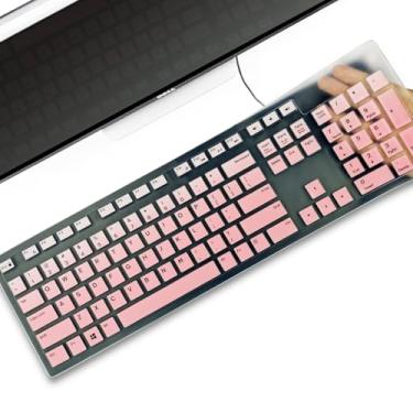 Imagem de YongMai Capas de teclado para teclado de computador desktop de silicone Dell KM636 KB216, Dell Optiplex 5250 3050 3240 5460 7450 7050/Dell Inspiron AIO 3475 3670 3477