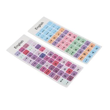Imagem de Generic Adesivos de Teclado Inglês Revestimento Impermeável Colorido para Teclados de Laptop 2pcs Material de PVC (E)