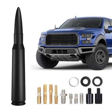 Imagem de Antena curta universal de substituição para Ford F150 F250 F350 5,3 polegadas 50 Cal antena de caminhão atarracado (preto)