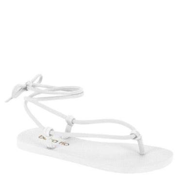 Imagem de Sandália Beira Rio Rasteira Chinelo De Dedo Amarrar Feminina-Feminino