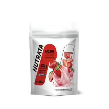 Imagem de Whey Concentrado W100 REFIL Sabor Morango 900g Nutrata