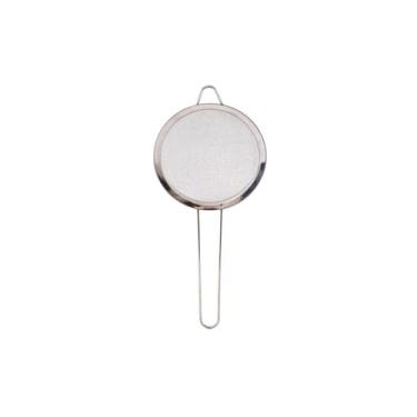 Imagem de Peneira de Cozinha em Aço Inoxidável, 12cm de Diâmetro, com Cabo Ergonômico, para Coar e Peneirar Alimentos