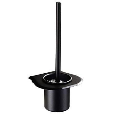 Imagem de Escova de vaso sanitário, 1 conjunto de suporte de escova de vaso sanitário portátil preto para casa de banho, escova de limpeza de vaso sanitário