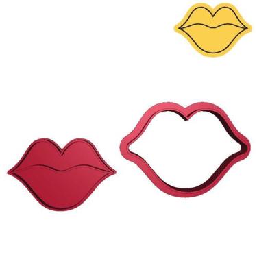 Imagem de Cortador Dia dos Namorador Boca Beijo Amor Paixão - DOCE IMPRESSO,  5c