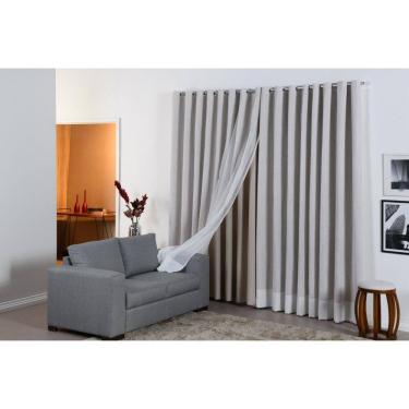Imagem de Cortina Gaze Linho 4,0 M X 2,70 Sala Quarto Blackout